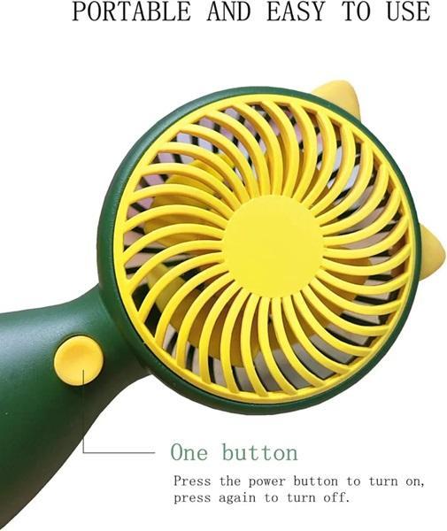 Portable Rechargeable Fan Green Yellow ABC