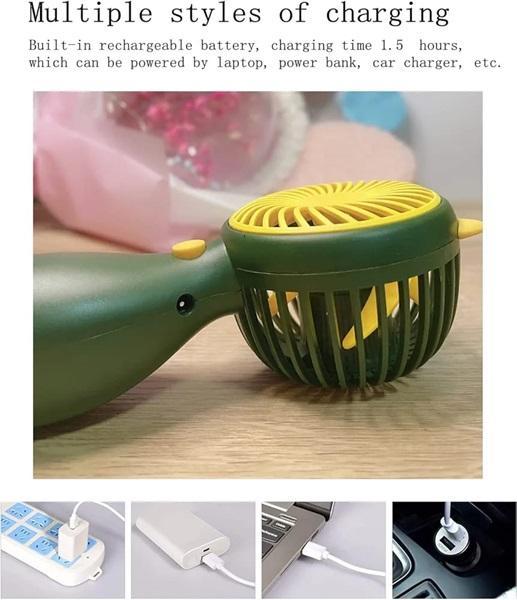 Portable Rechargeable Fan Green Yellow ABC