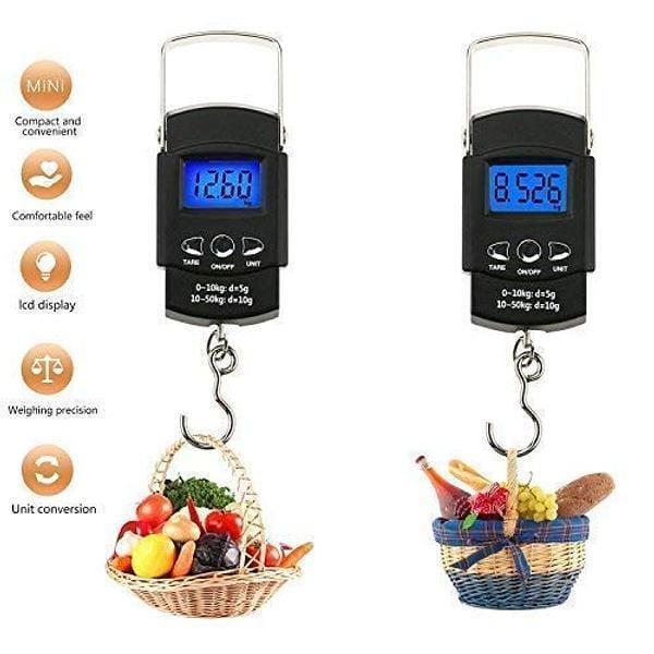 2 Pcs Digital Kitchen Scale Black ABS