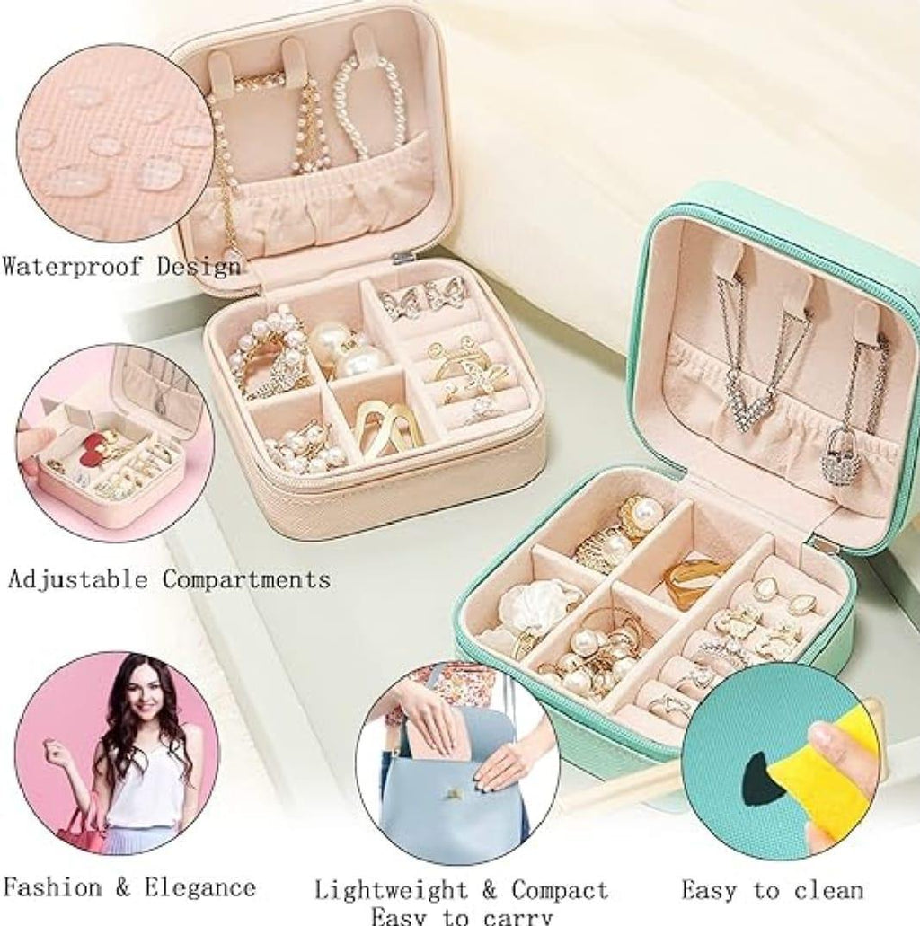 Multicolor PU Leather Jewelry Box for Travel & Storage