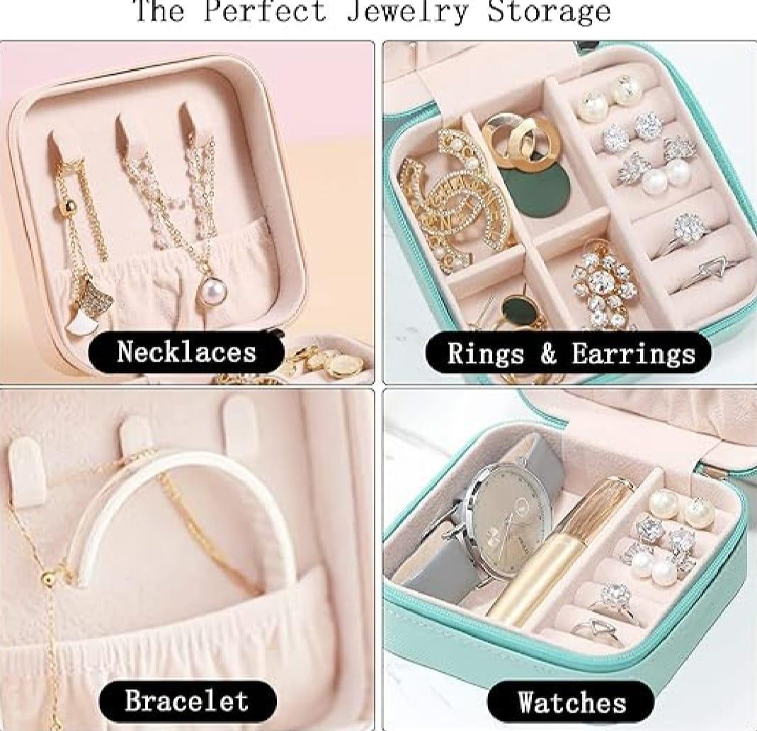 Multicolor PU Leather Jewelry Box for Travel & Storage