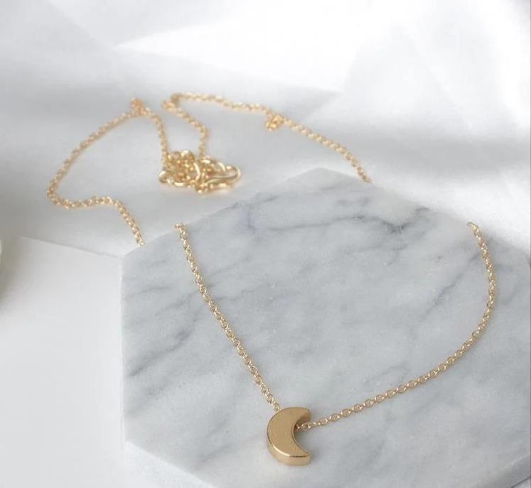 Golden Half Moon Necklace for Women Daily Wear