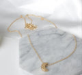 Golden Half Moon Necklace for Women Daily Wear