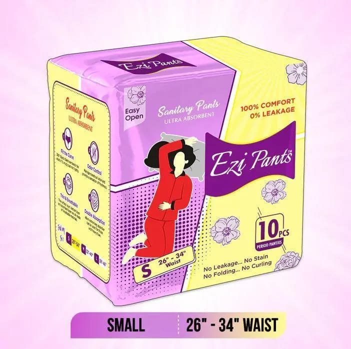Ezi Sanitary Pants Pack of 10 Ultra Absorbent Cotton Multicolor S M L